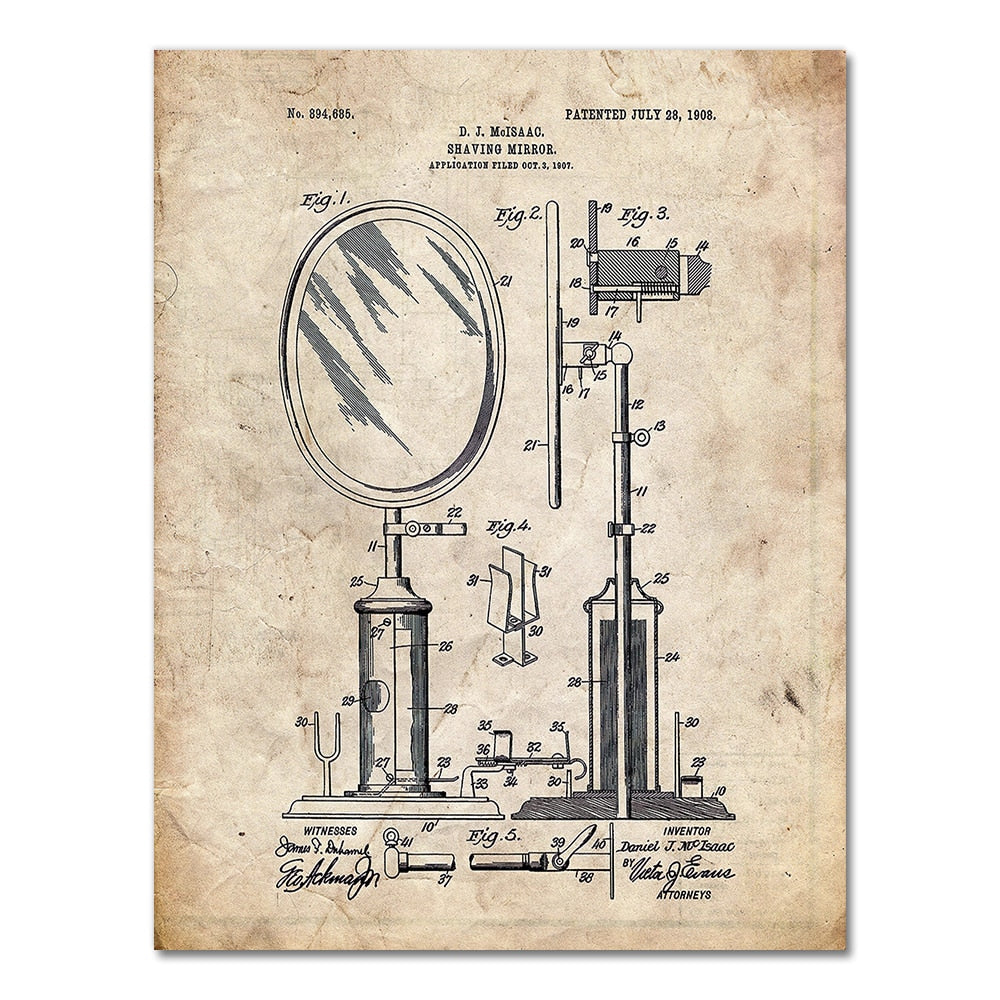 CORX Designs - Bathroom Patent Blueprint Canvas Art - Review