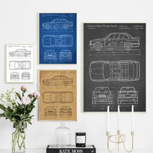 CORX Designs - BMW E30 M3 Car Blueprint Canvas Art - Review