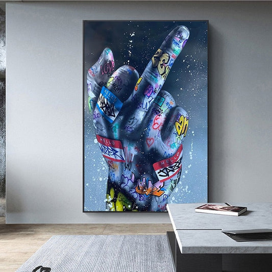 CORX Designs - Middle Finger Gesture Graffiti Art Canvas - Review