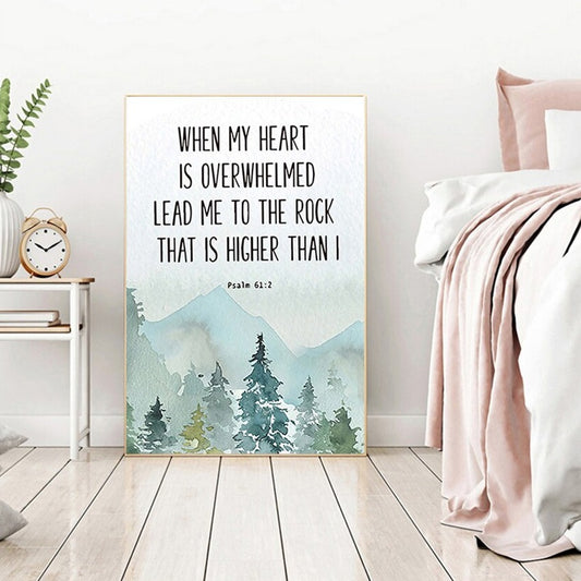 CORX Designs - Bible Verse Psalm 61:2 Christian Wall Art Canvas - Review