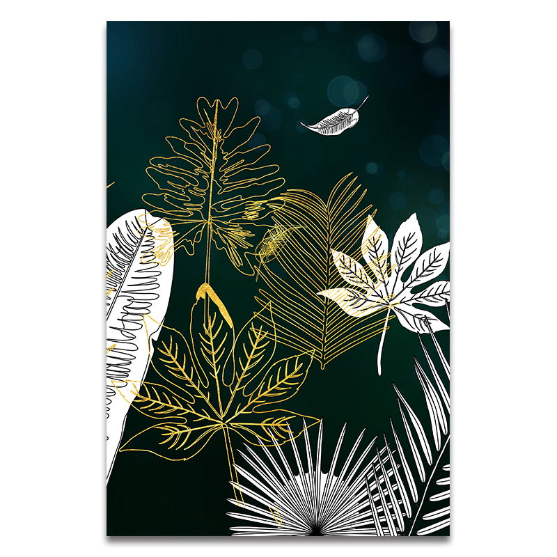 CORX Designs - Golden White Lines Leaf Abstract Canvas Art - Review