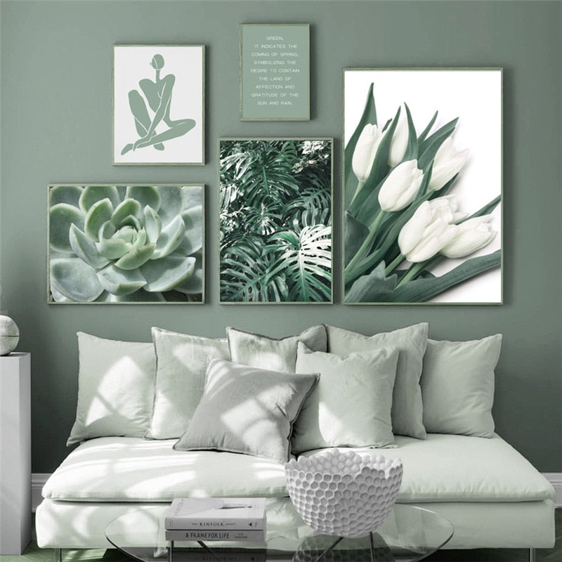 CORX Designs - White Tulip Green Aloe Plant Canvas Art - Review