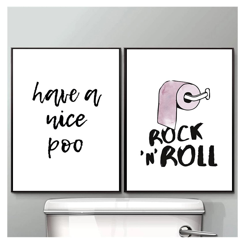CORX Designs - Rock and Roll Have A Nice Poo Bathroom Canvas Art - Review
