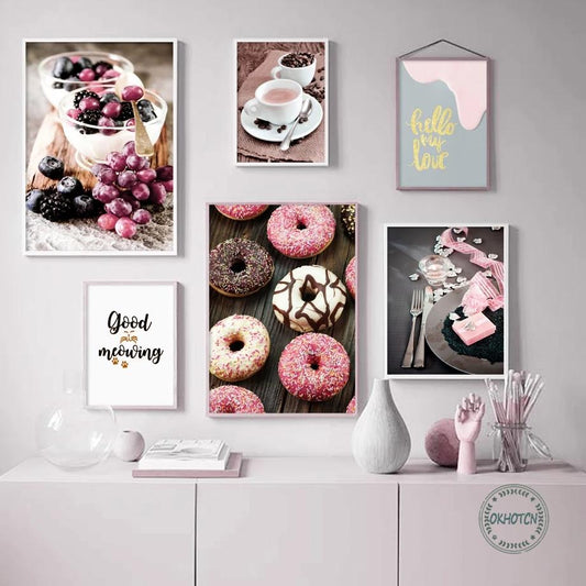 CORX Designs - Chocolate Coated Doughnut Coffee Fruit Yoghurt Canvas Art - Review
