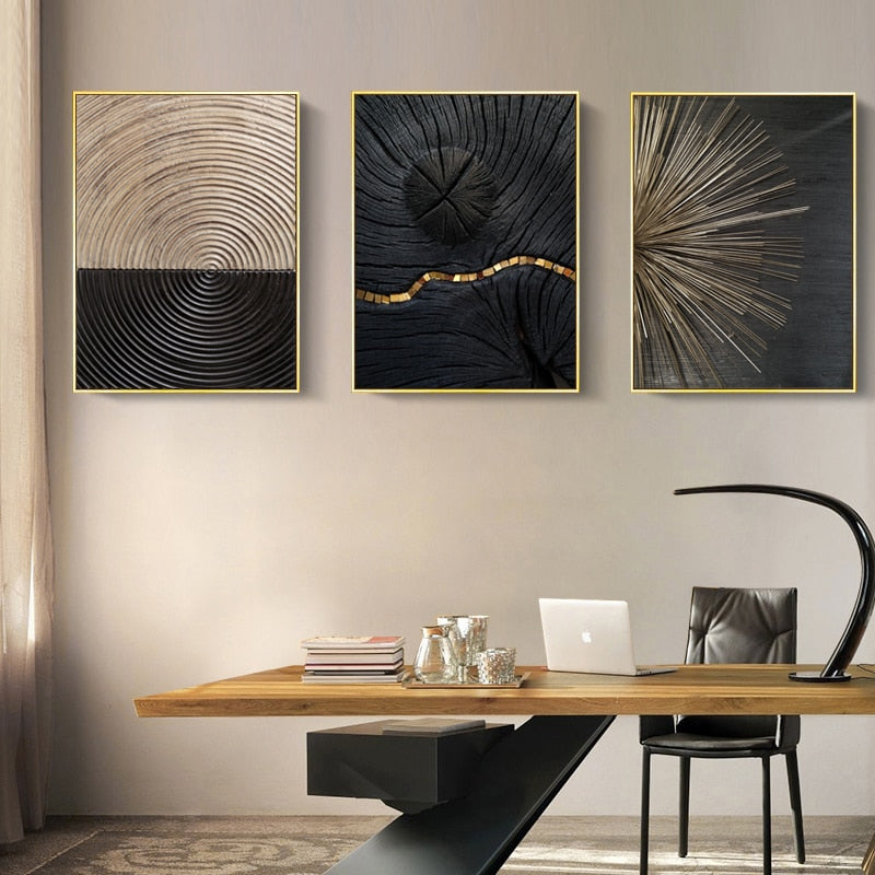 CORX Designs - Retro Black Gold Wood Art Canvas - Review
