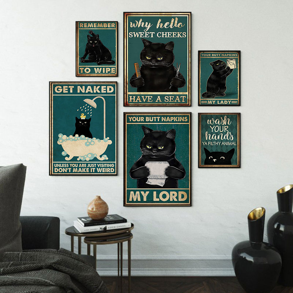 CORX Designs - Black Cat Bathroom Funny Canvas Art - Review