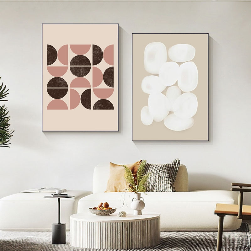 CORX Designs - Abstract Geometric Brown Beige Black Canvas Art - Review