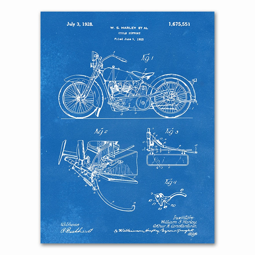 CORX Designs - Motorcycle Patent Blueprint Canvas Art - Review