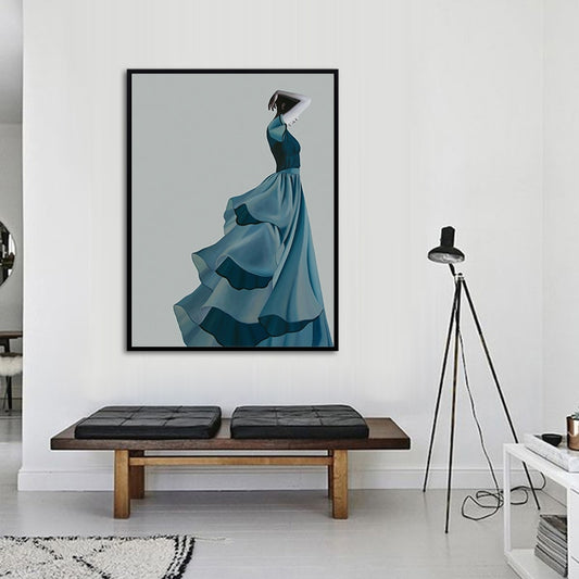 CORX Designs - Elegant Lady With Haze Blue Dress Canvas Art - Review