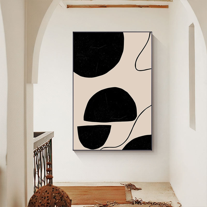 CORX Designs - Abstract Geometric Brown Beige Black Canvas Art - Review