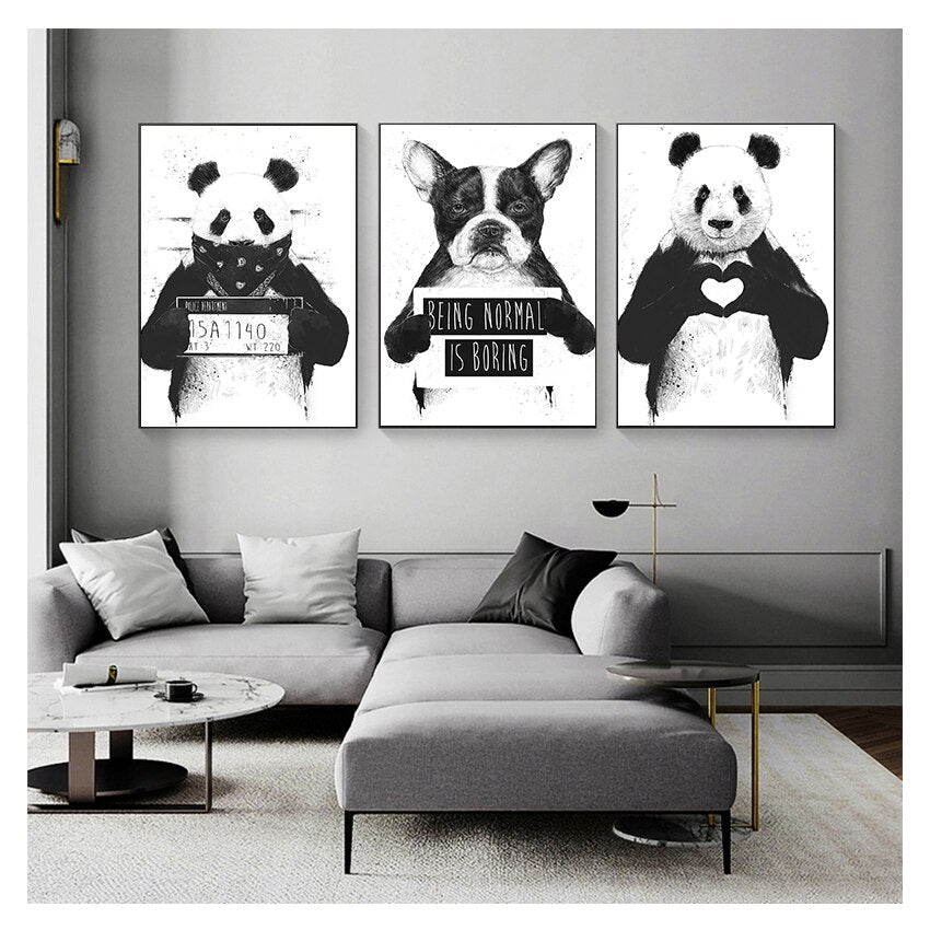CORX Designs - Black and White Cute Panda Dog Boston Terrier Canvas Art - Review