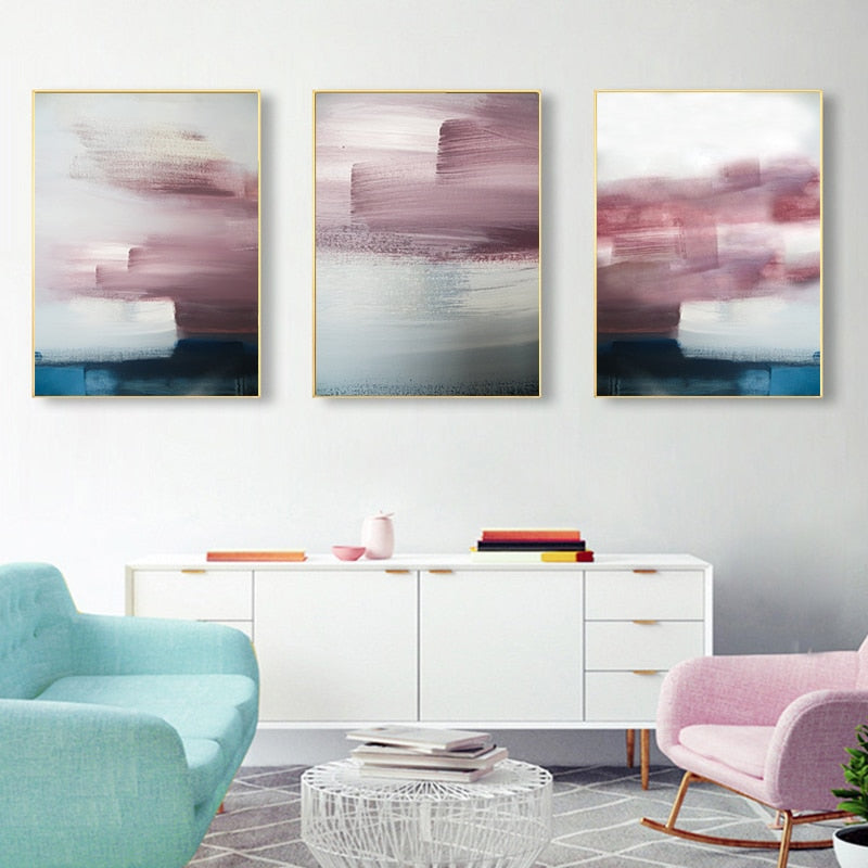 CORX Designs - Abstract Pink Purple Blue Paint Canvas Art - Review