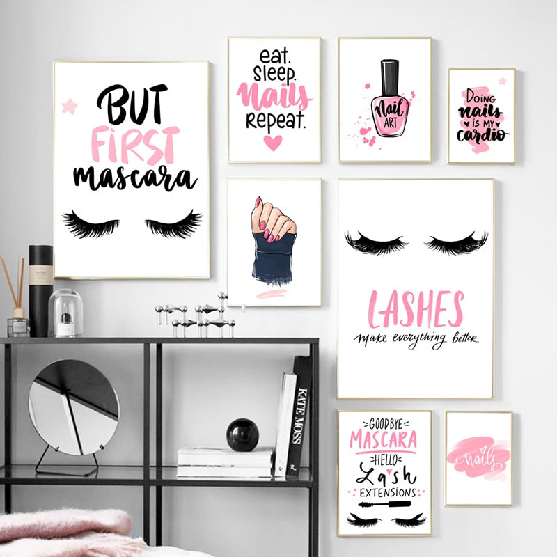 CORX Designs - Nail Polish Pink Love Heart Eyelash Canvas Art - Review