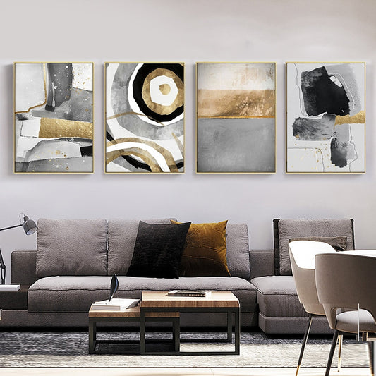 CORX Designs - Abstract Black White Gold Canvas Art - Review