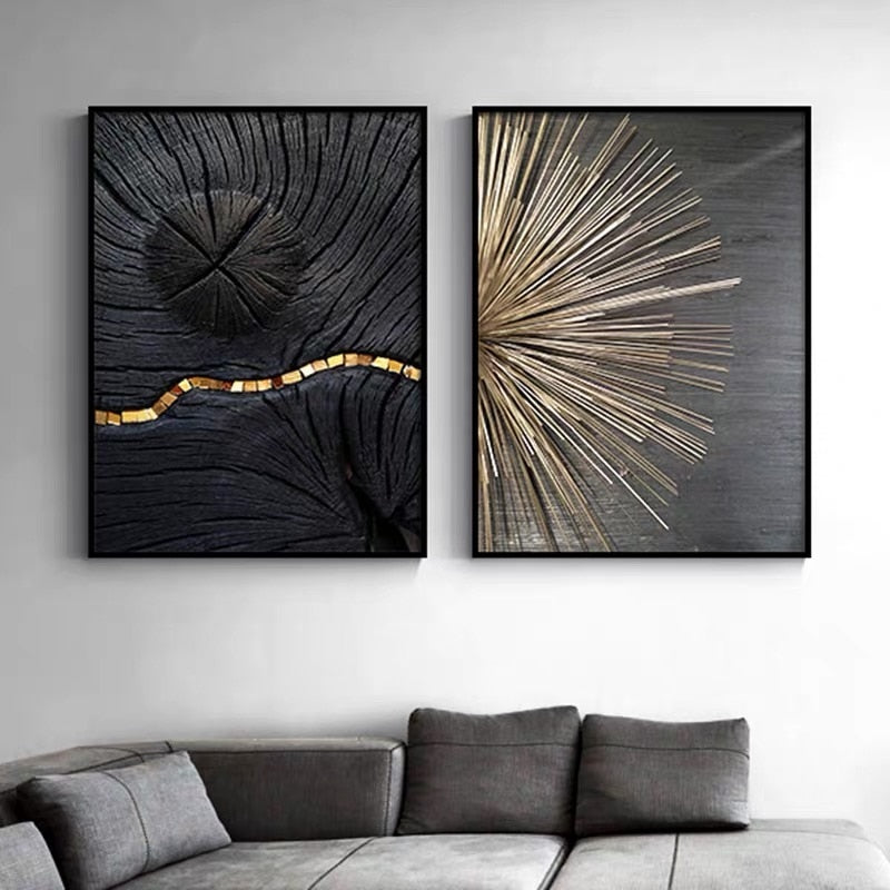 CORX Designs - Retro Black Gold Wood Art Canvas - Review