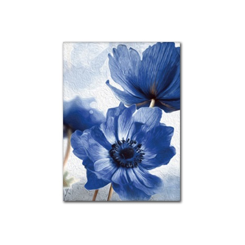 CORX Designs - Watercolor Painting Blue Flower Canvas Art - Review