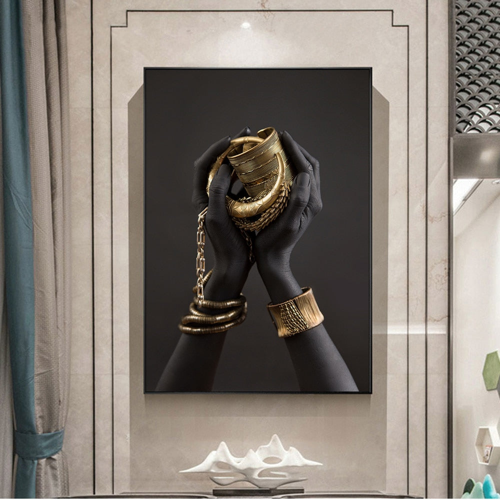 CORX Designs - Black Woman Hand With Gold Jewelry Canvas Art - Review