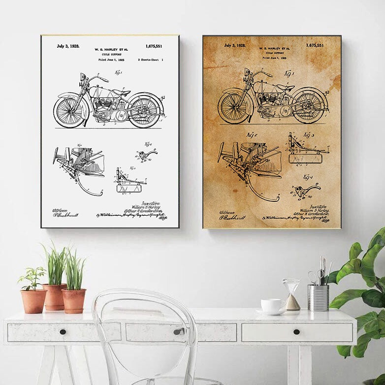 CORX Designs - Motorcycle Patent Blueprint Canvas Art - Review