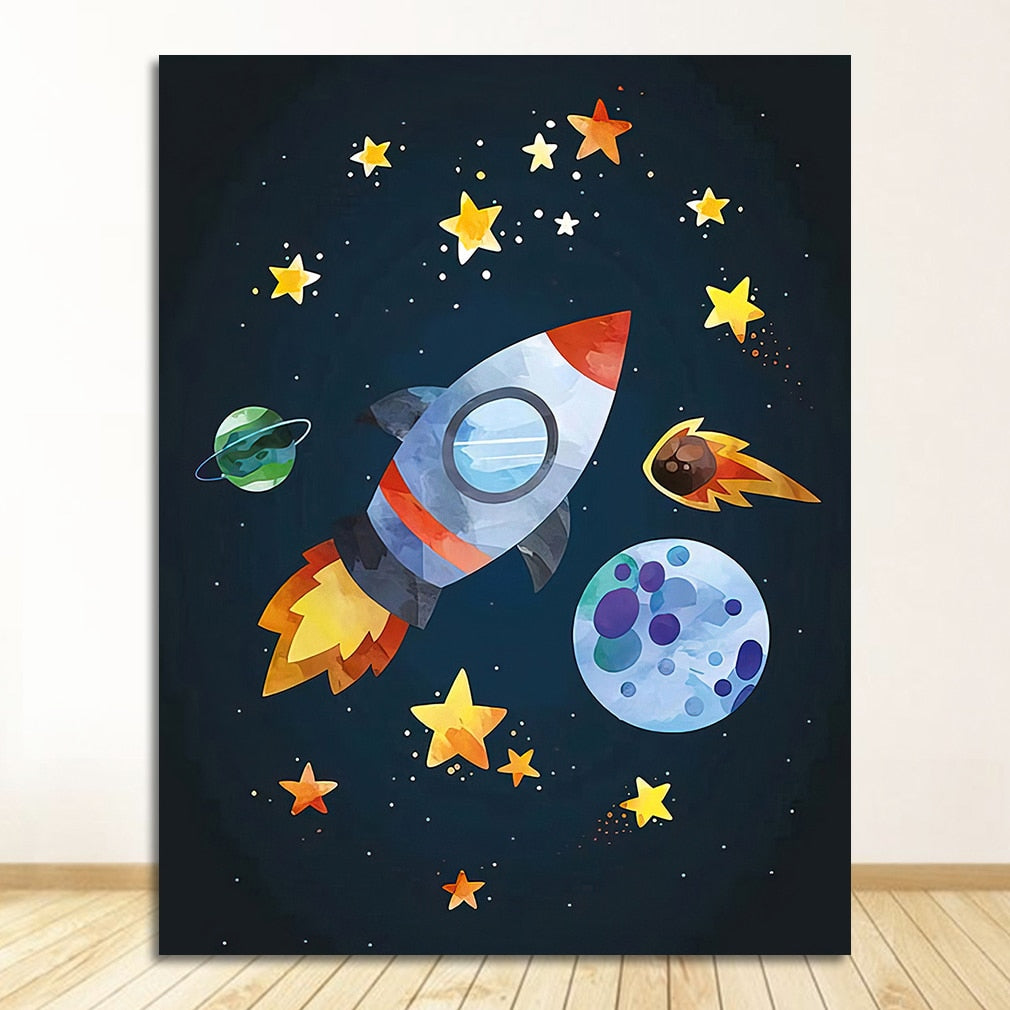 CORX Designs - Rocket Spaceship Letter Nursery Wall Art Canvas - Review