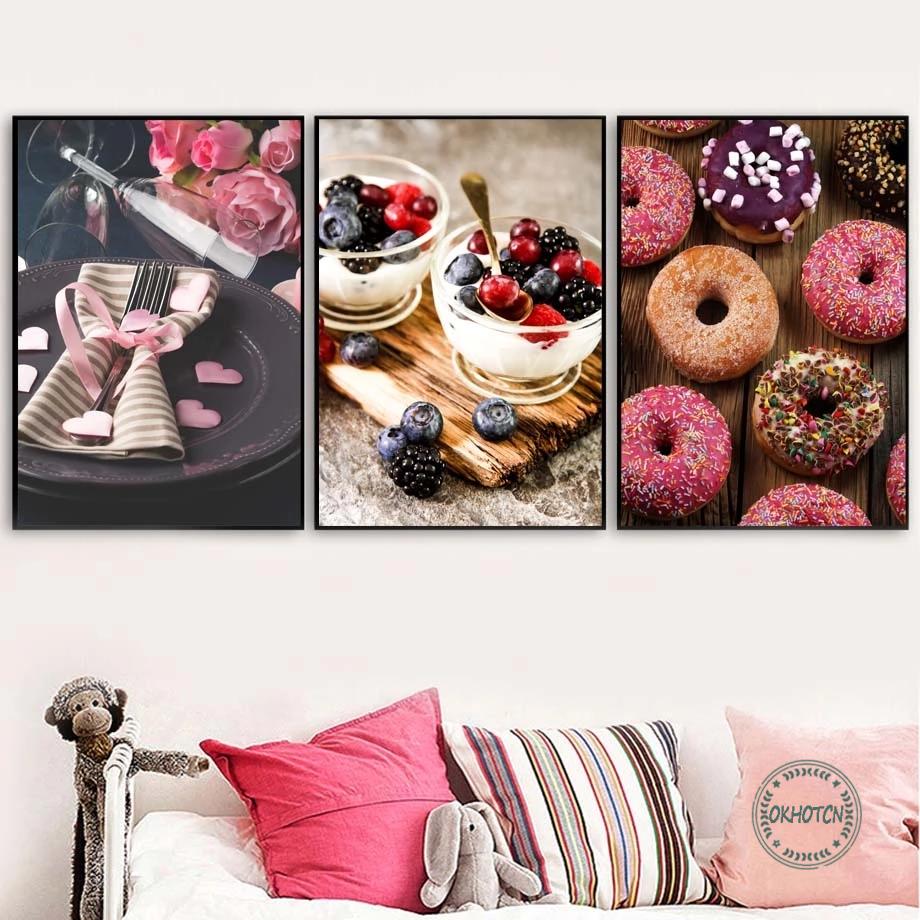 CORX Designs - Chocolate Coated Doughnut Coffee Fruit Yoghurt Canvas Art - Review