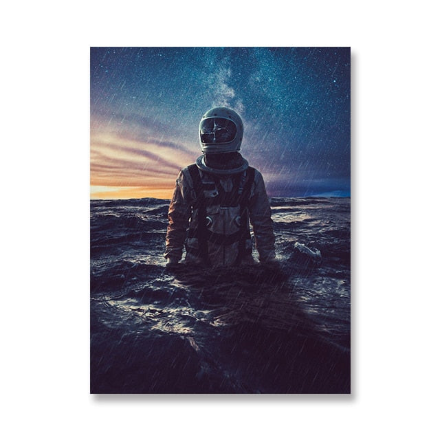 CORX Designs - Astronaut In Space Looking Down On The Earth Canvas Art - Review
