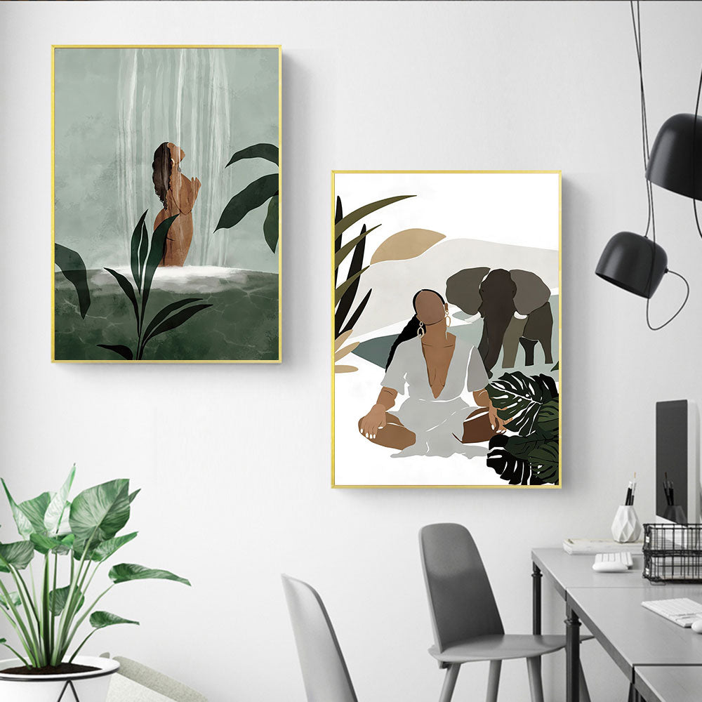 CORX Designs - Woman Meditation Bubble Bath Shower Canvas Art - Review