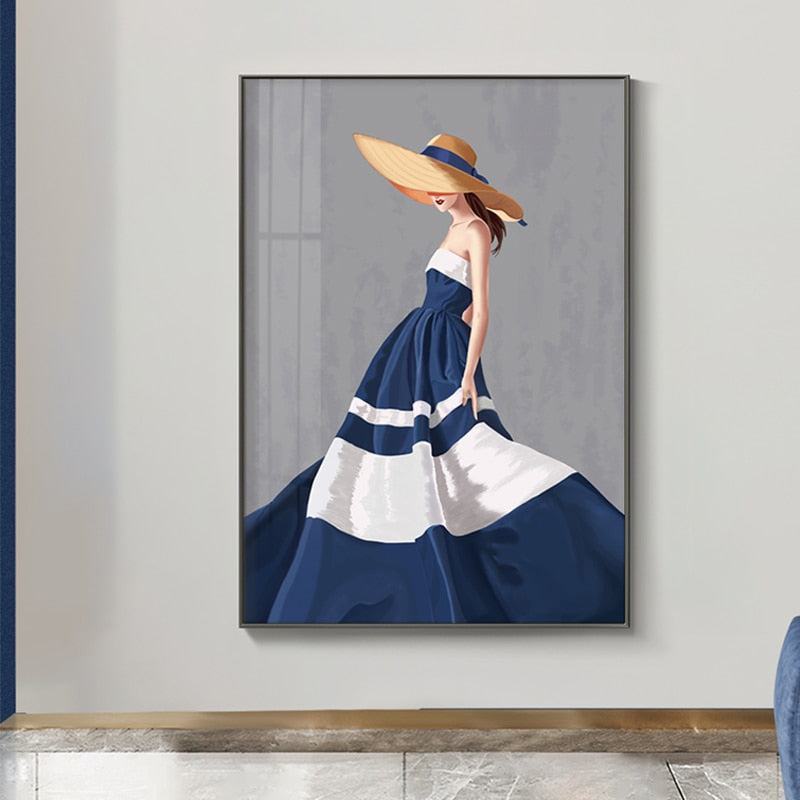 CORX Designs - Blue Dress Woman Fashion Canvas Art - Review