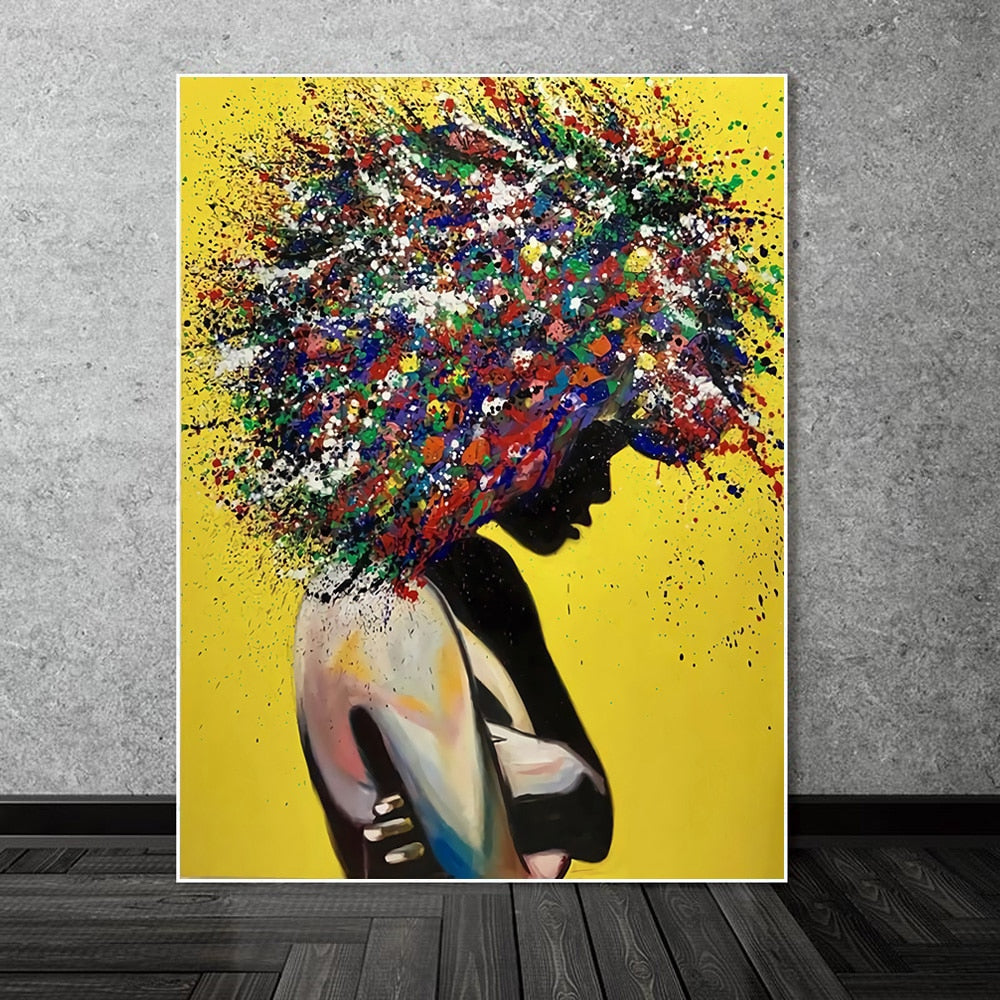 CORX Designs - Abstract Frizzy Hair Girl Wall Art Canvas - Review