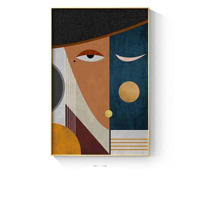 CORX Designs - Abstract Geometric Figure Face Canvas Art - Review