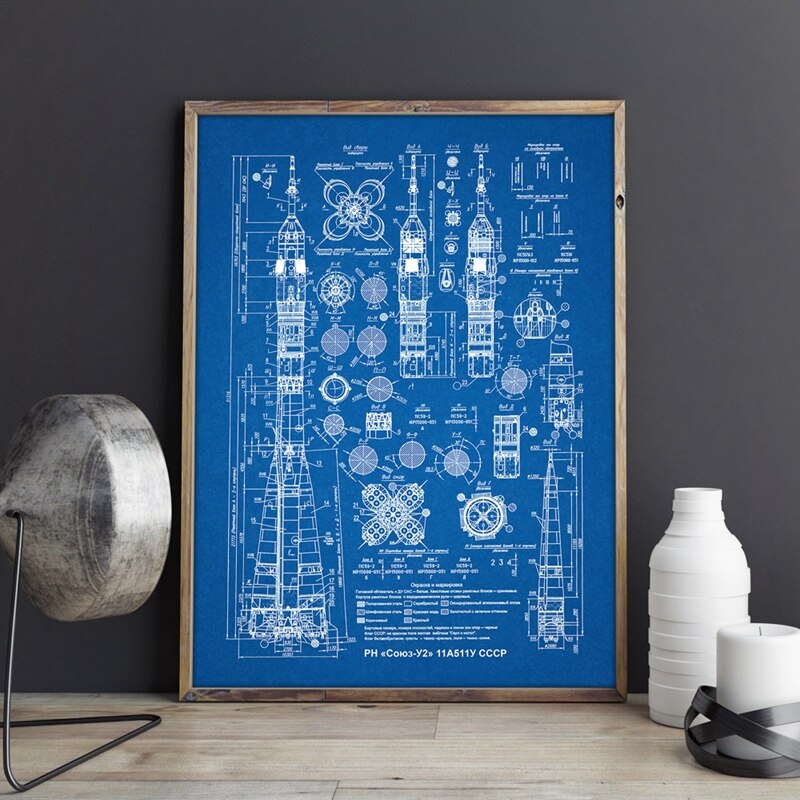 CORX Designs - Russian Rocket Patent Blueprint Canvas Art - Review