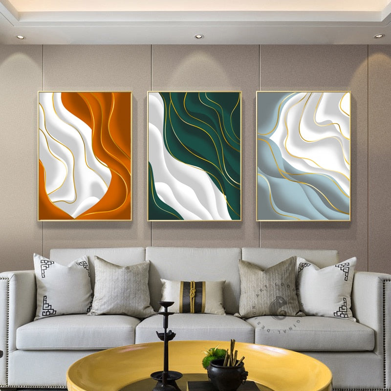 CORX Designs - Abstract White Golden Streamline Canvas Art - Review
