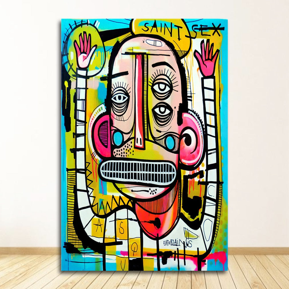 CORX Designs - Graffiti Street Art Joachim Abstract Colorful Canvas Painting Art - Review