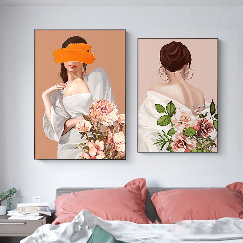 CORX Designs - Illustration Orange Dress Woman Canvas Art - Review