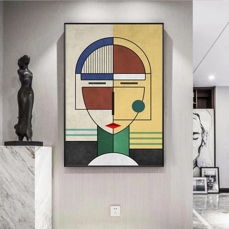 CORX Designs - Abstract Geometric Figure Face Canvas Art - Review