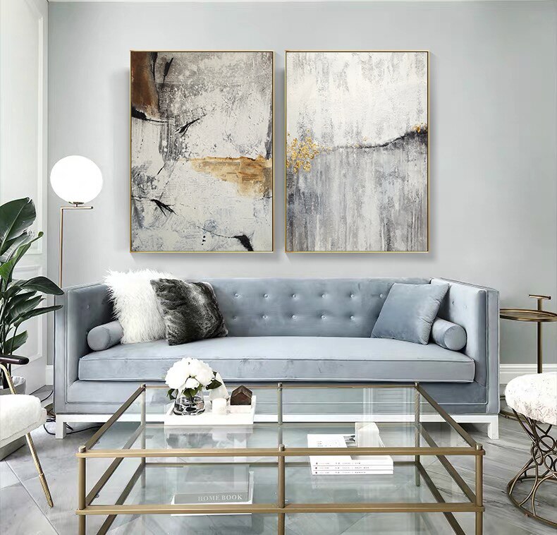 CORX Designs - Gray Marble Abstract Gold Line Canvas Art - Review