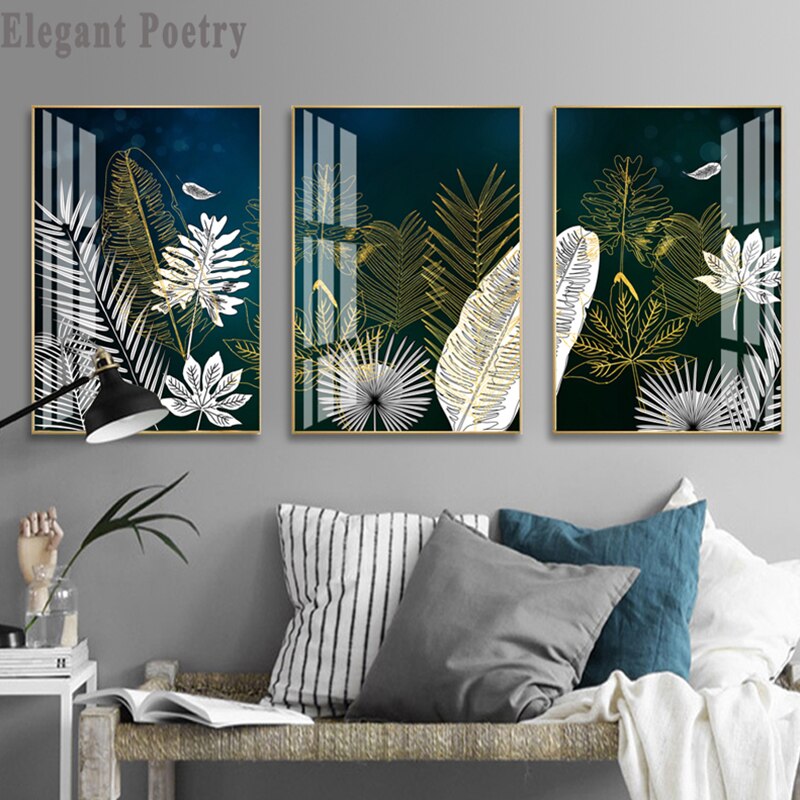 CORX Designs - Golden White Lines Leaf Abstract Canvas Art - Review