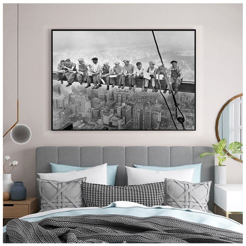 CORX Designs - Black & White Lunch On a Skyscraper Canvas Art - Review