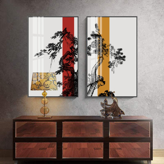 CORX Designs - Chinese Style Black And White Welcome Pine Canvas Art - Review