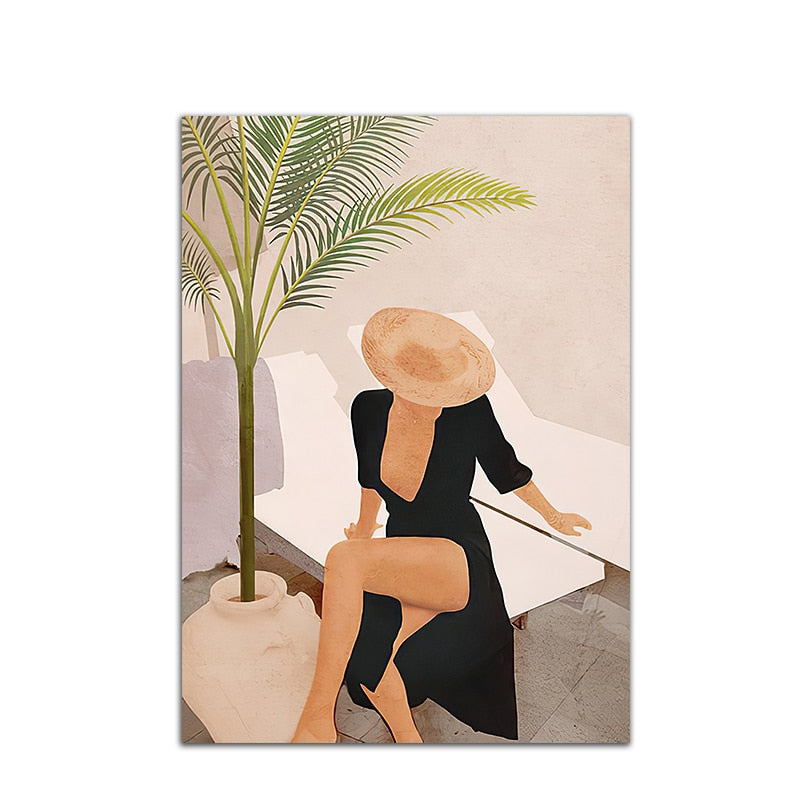 CORX Designs - Fashion Woman Black Cat Leaves Canvas Art - Review