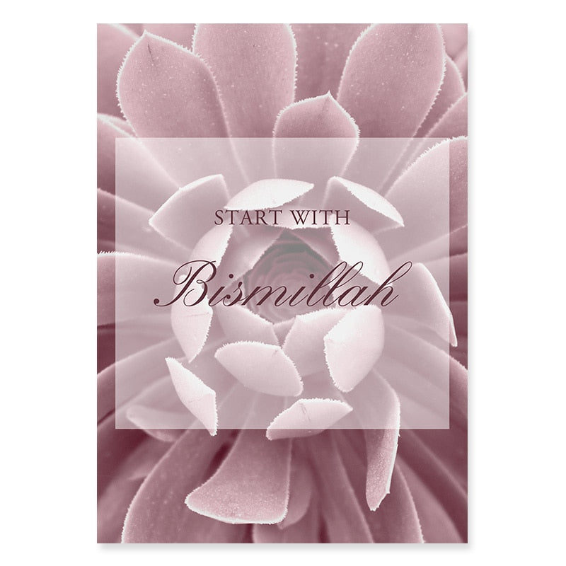 CORX Designs - Islamic Arabic Calligraphy Rose Gold Floral Marble Canvas Art - Review