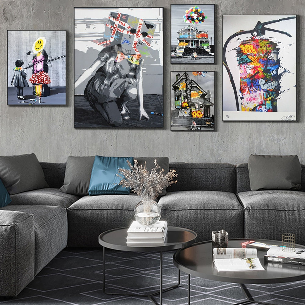 CORX Designs - Banksy Painting Street Graffiti Canvas Art - Review