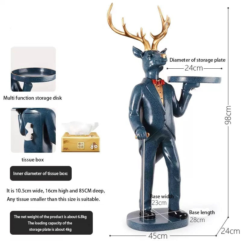 CORX Designs - Gentleman Deer Statue With Tray and Tissue Storage - Review