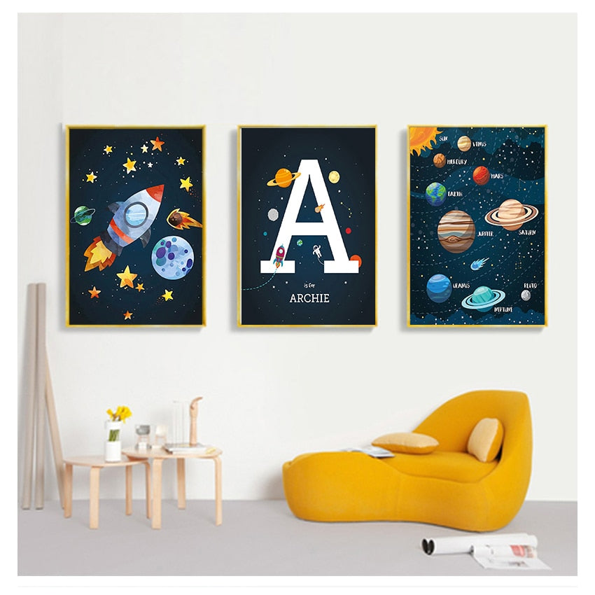CORX Designs - Rocket Spaceship Letter Nursery Wall Art Canvas - Review