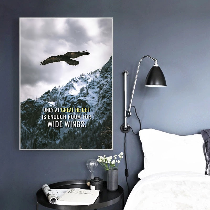 CORX Designs - Eagle Snowy Mountain Quotes Inspirational Canvas - Review