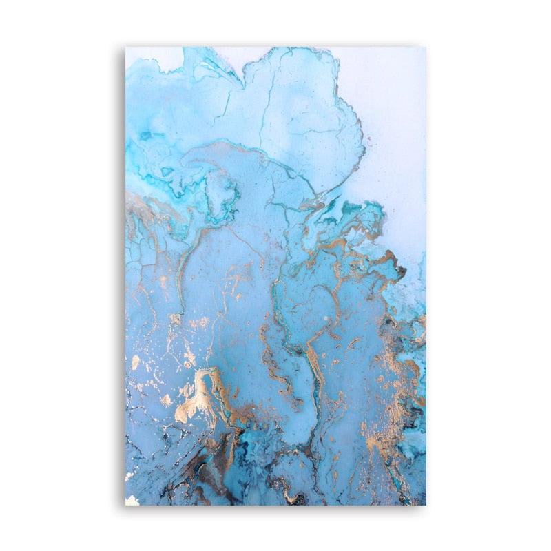 CORX Designs - Blue River Marble Gold Foil Canvas Art - Review