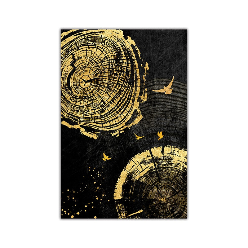 CORX Designs - Golden Wood Texture Flying Birds Canvas Art - Review