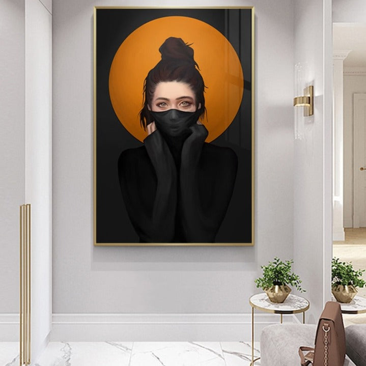 CORX Designs - Modern Girl Concealed Face with Black Cloth Canvas Art - Review