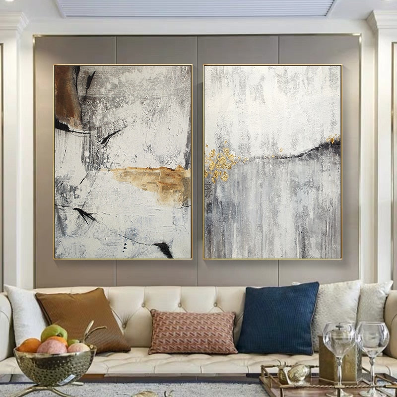 CORX Designs - Gray Marble Abstract Gold Line Canvas Art - Review
