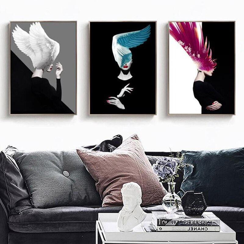 CORX Designs - Fashion Girl and Colorful Feathers Canvas Art - Review