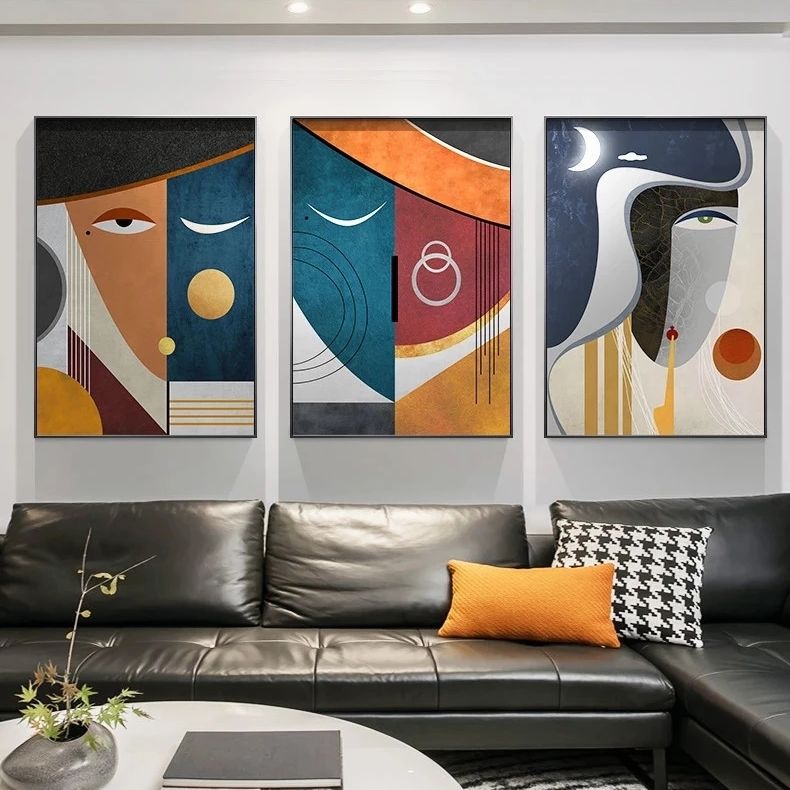 CORX Designs - Abstract Geometric Figure Face Canvas Art - Review